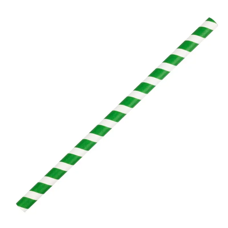 Pailles à smoothie compostables en papier Fiesta Compostable vertes 210mm (lot de 250)