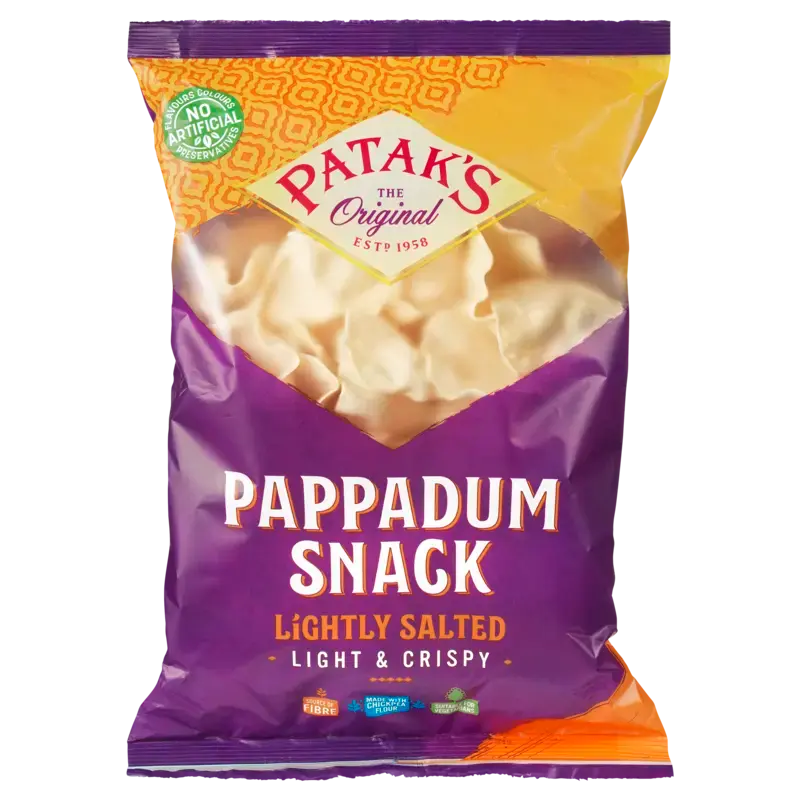 Patak's Pappadum snack lightly salted