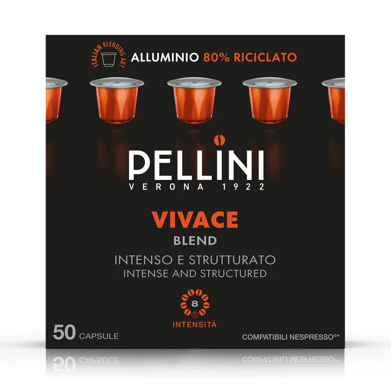 Pellini Vivace Nespresso® compatibele capsules 50 stuks – Intense Italiaanse espresso