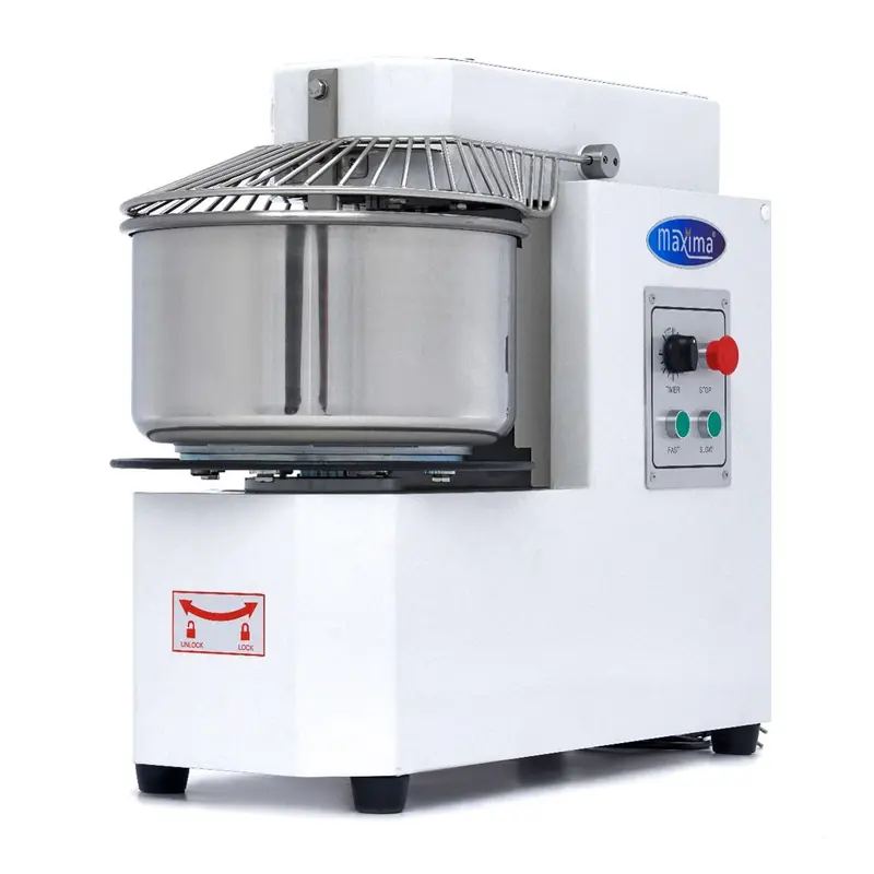 Pétrin à spirale / pétrin à pâte - 20 L - 12 kg de pâte - 2 vitesses - bol amovible – Maxima 09361905