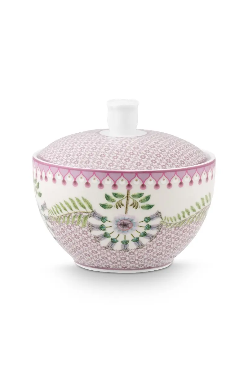Pip Studio Lily & Lotus Tiles Lilac Suikerpotje - Porselein - 300 ml