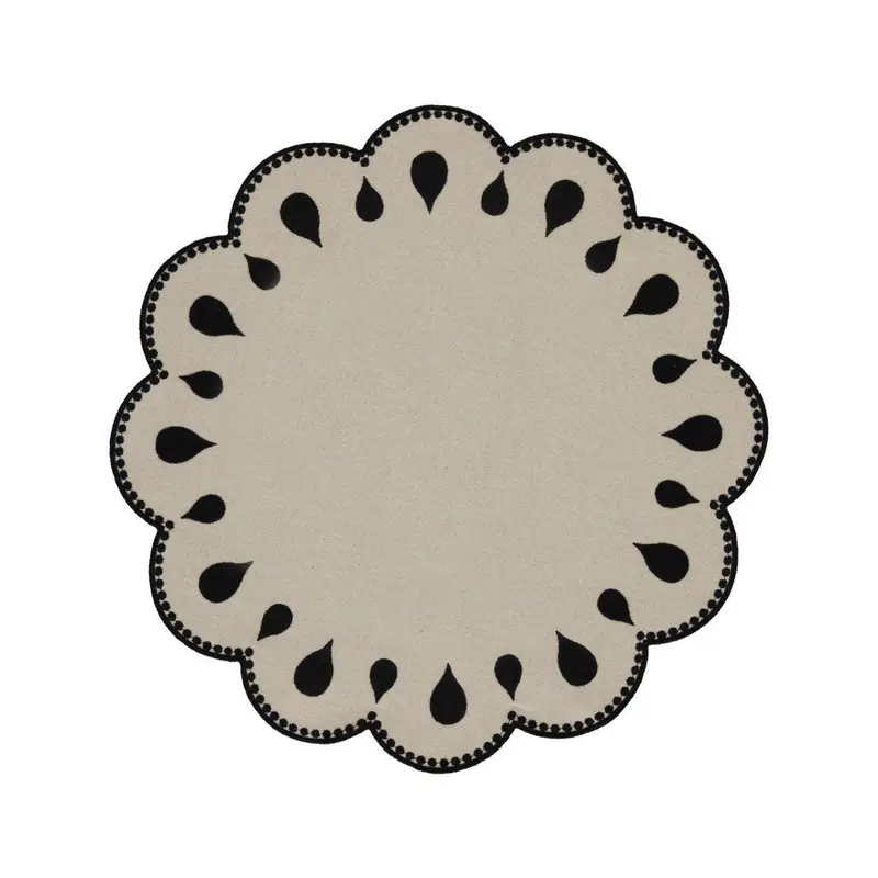 Placemat Gotas geborduurd zwart 40cm