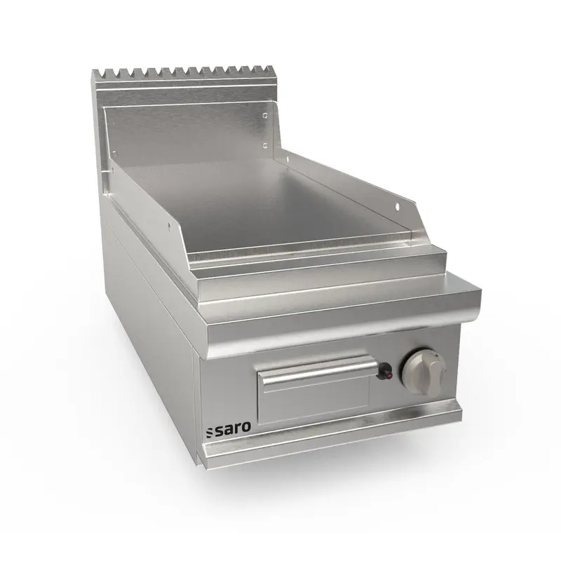 Plaque de cuisson au gaz SARO, largeur 400 mm, de table, surface lisse LQ / FTG2BBL - 423-8600