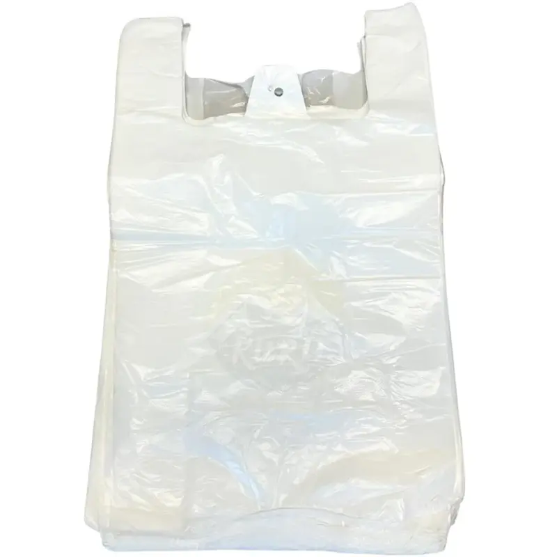 Plastic Tas 28+14x48cm Wit Sterk 1000st