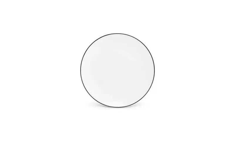Plat bord 24cm coupe black rim Basic White - Set van 48