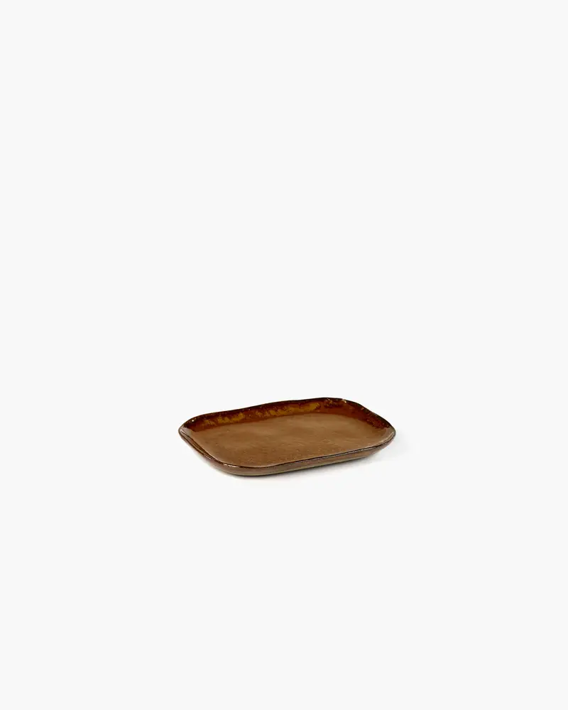 Plate Rectangular N°3 M Ocher/Brown 8/box