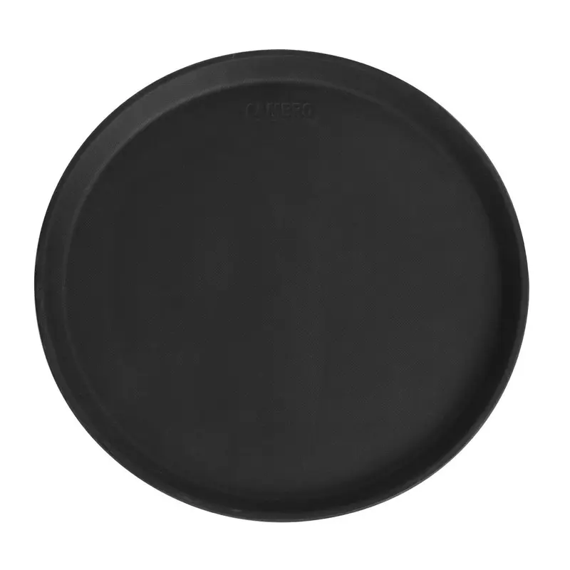 Plateau de service rond fibre de verre antidérapant Camtread Cambro noir 35,5 cm
