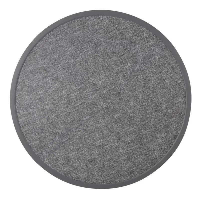 Plateau de table extérieur rond en verre trempé Bolero noir brossé bord gris 580mm