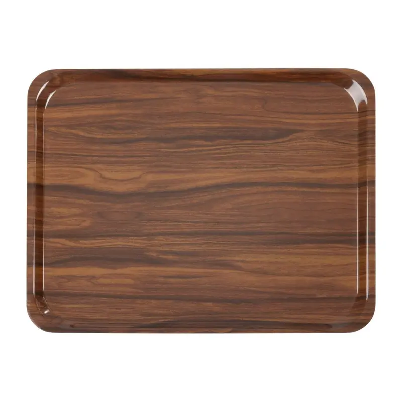 Plateaux stratifiés lisses Capri Cambro noyer 460 mm (lot de 24)