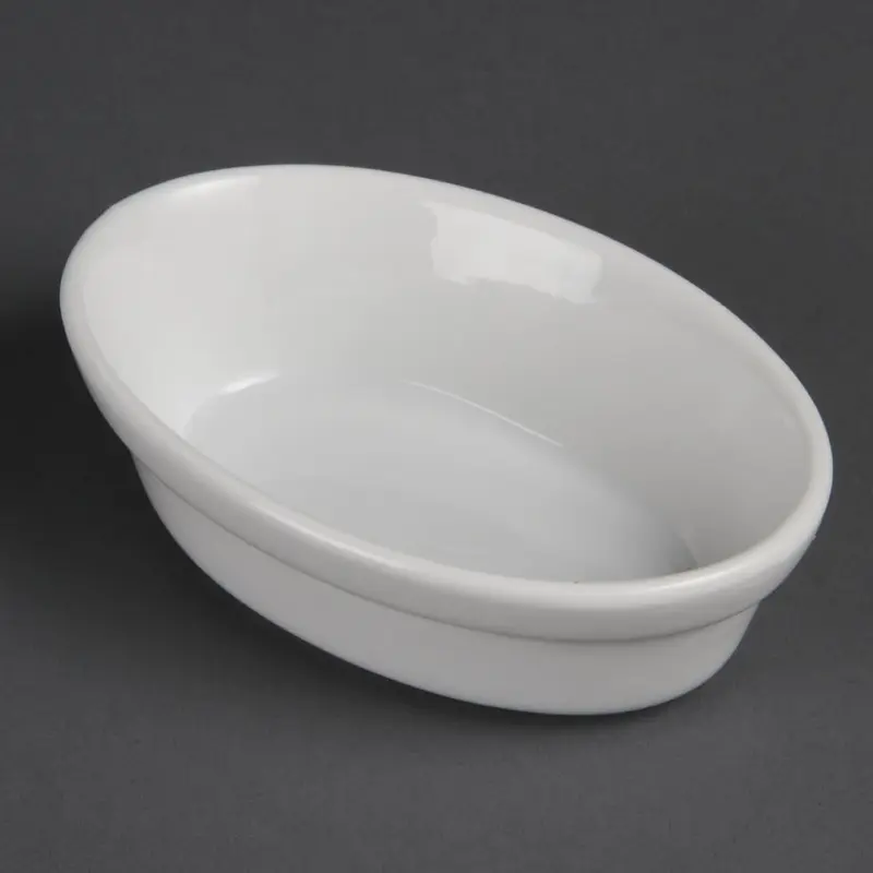 Plats à gratin ovales Olympia Whiteware 145 x 104mm (Lot de 6)