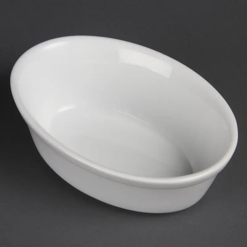 Plats à gratin ovales Olympia Whiteware 161 x 116mm (Lot de 6)
