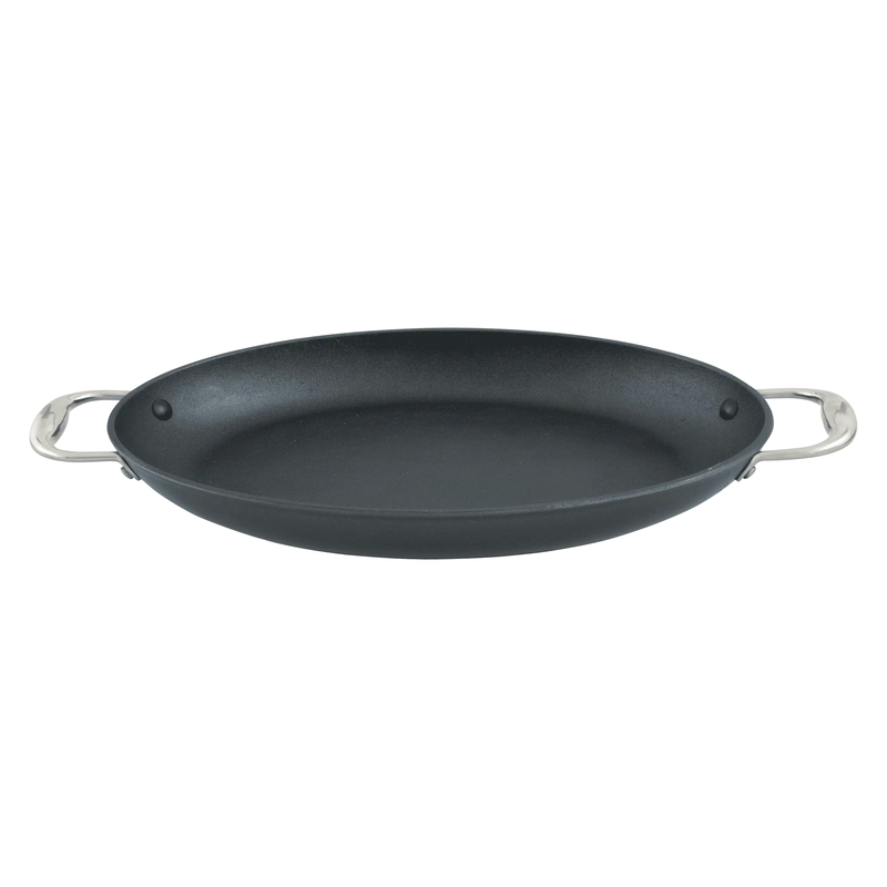 Point Virgule Pan-à-moi ovalen gietijzeren vispan met excalibur coating 38x26cm