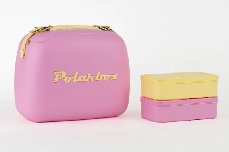 Polarbox koelbox 6L - bubblegum yellow - inclusief 2 lunchboxen