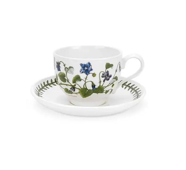 Portmeirion Botanic Garden Kop en Schotel - Sweet Violet - Aardewerk - 280 ml