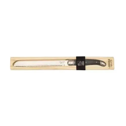 Premium Line broodmes zwart in houten tray