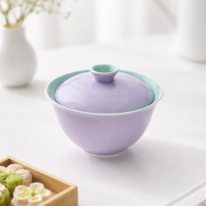 Purple & Green Ceramic Gaiwan 110ml