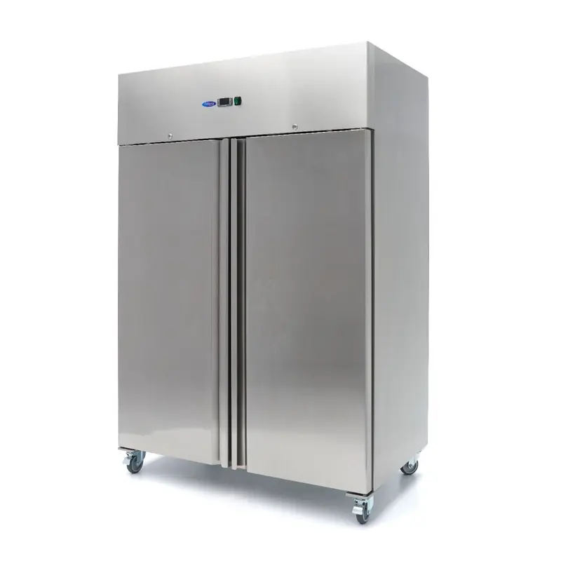 Réfrigérateur - 1200 L - 6 étagères réglables (2/1 GN) - acier inoxydable - sur roulettes – Maxima 09400012