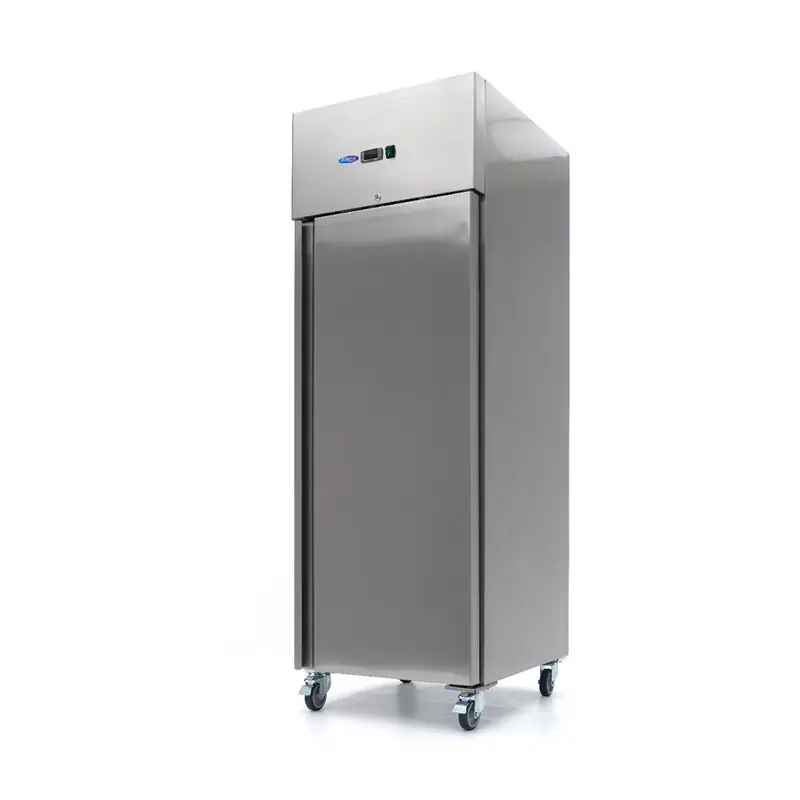 Réfrigérateur - 600 L - 3 étagères réglables (2/1 GN) - acier inoxydable - sur roulettes – Maxima 09400003