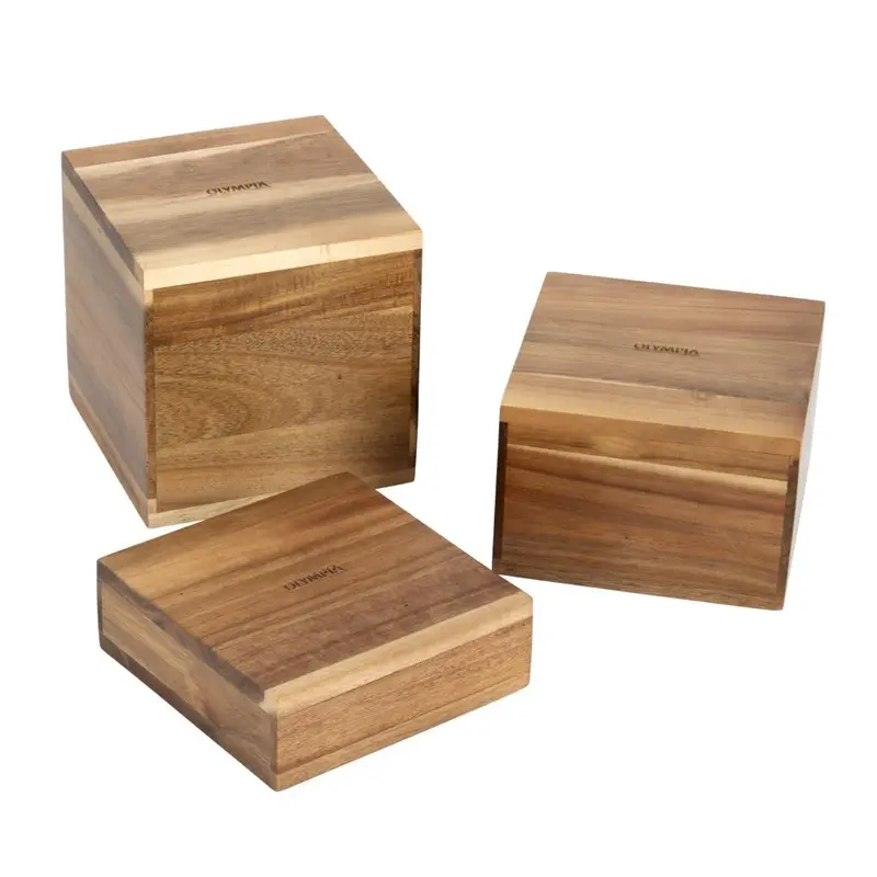 Réhausses en acacia Olympia 50/100/150(H)mm (lot de 3)