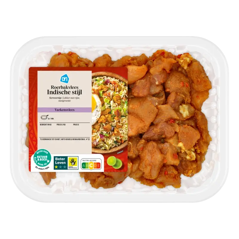 Roerbakvlees Indische stijl