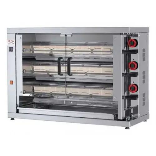 ROTISSOIRE A POULETS GAZ, 3 BROCHES, MAX 12 POULETS