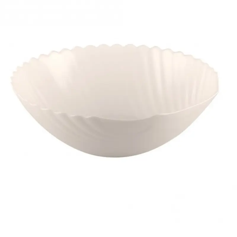 Saladeschaal - Glazen Fruitschaal - 24cm - Wit | Coquillage