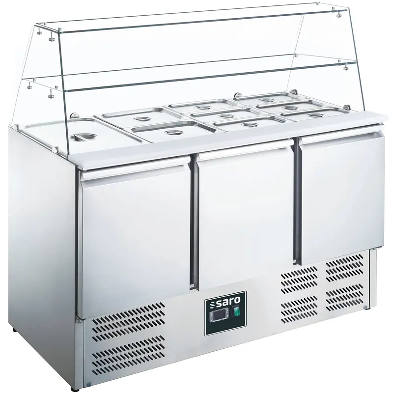 Saladette SARO, 3 portes, avec vitrine, ES 903 G - 465-1090