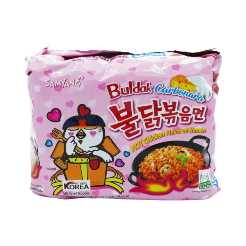 Samyang Buldak Carbonara Hot Chicken Flavor Ramen Noodles 5X130Gr