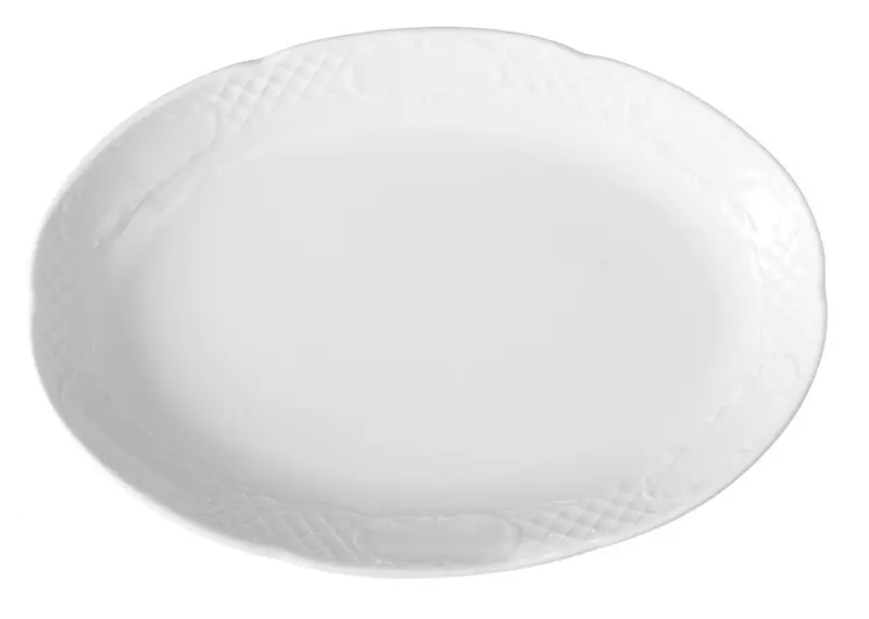 Schaal ovaal Flora320x230x40 mm wit porselein 6/box