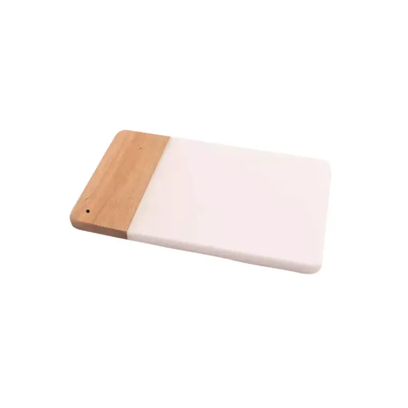 Serveerplank uit marmer en acaciahout 28x17.5cm
