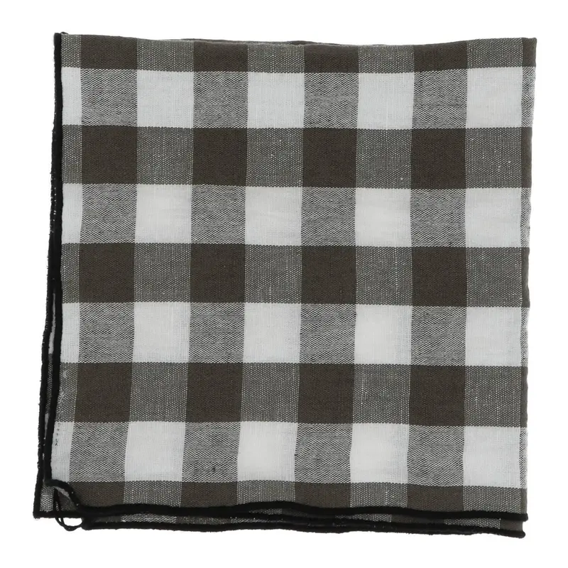 Servet Bourdon Canvas Mimi Vichy - Vichy Kaki & Bourdon Noir (set van 6)