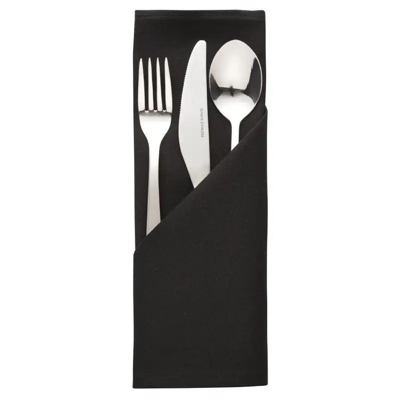 Serviettes noires en polyester Mitre Essentials Occasions (lot de 10)