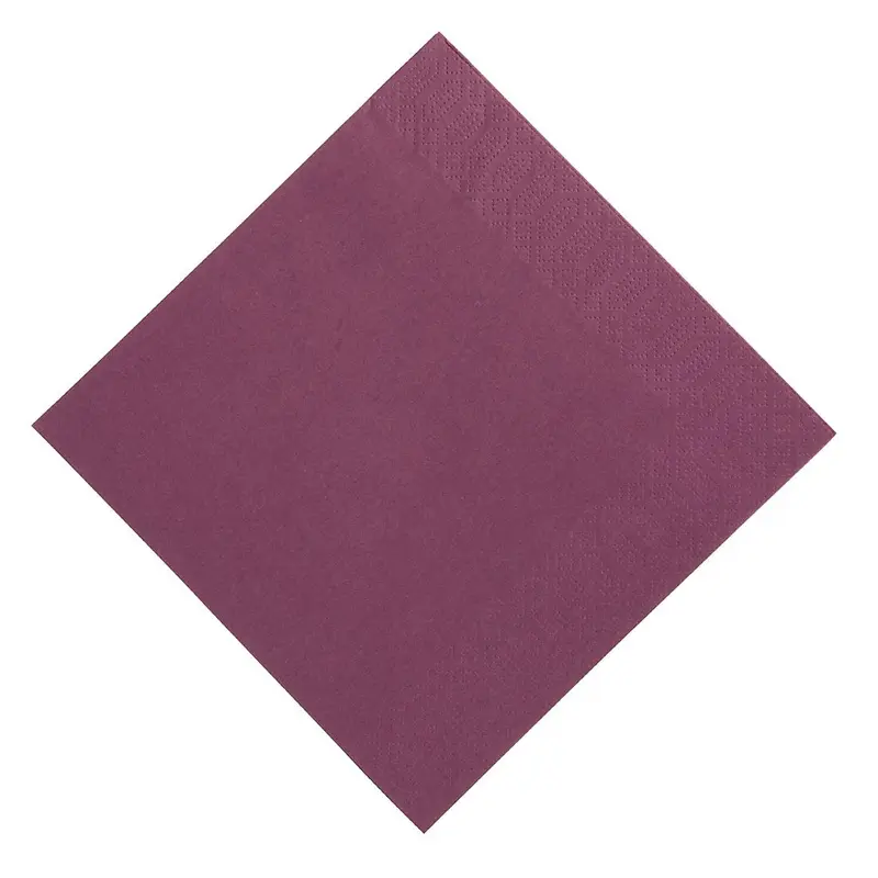 Serviettes restaurant 3 plis pliage 1/8 Duni prune 40x40cm (lot de 1000)