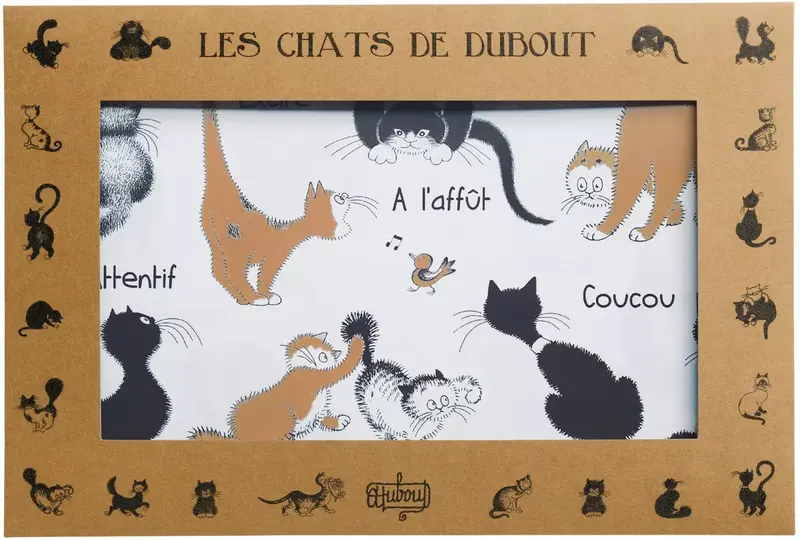 Set van 2 Dubout Attitudes placemats, zwart/rood, 30 x 45 cm
