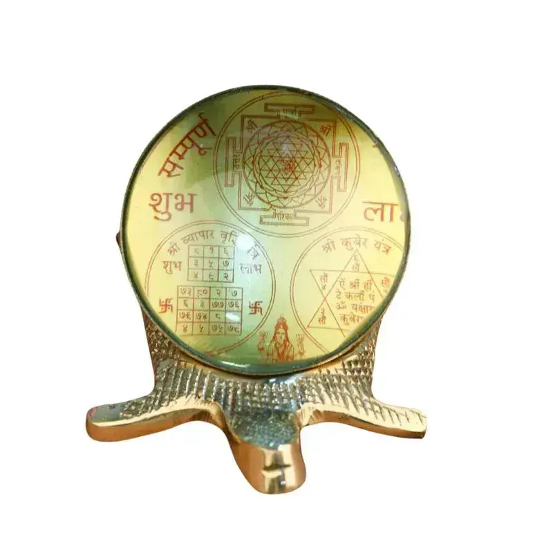 Shree Yantra Crystal Ball On Turtle