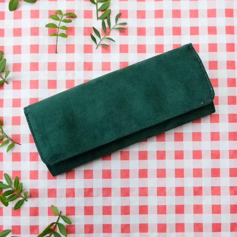 Sieradenpochette velours - Groen