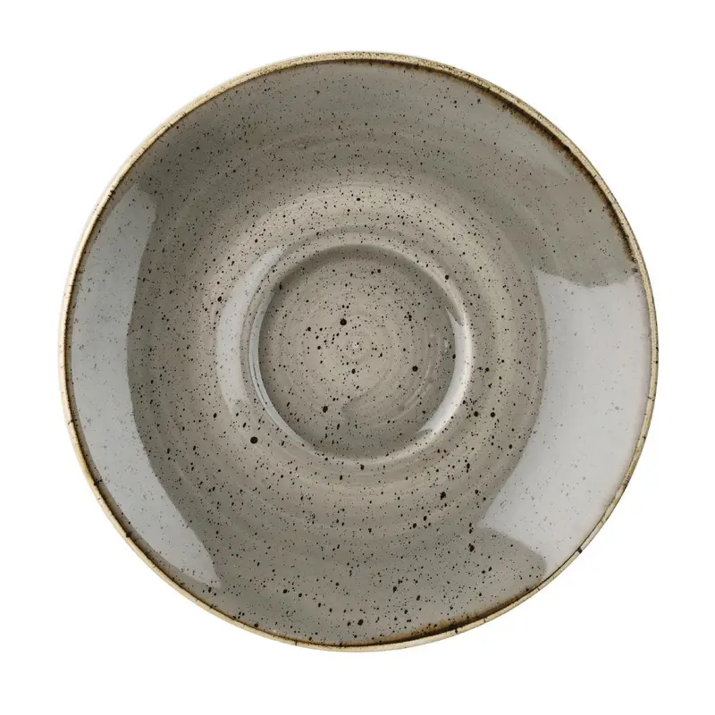 Soucoupes à cappuccino Churchill Stonecast Peppercorn Grey 185mm (Lot de 12)