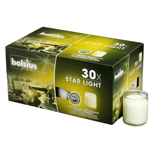 Star Light glas, Brandduur 50u, Transparant, doos 30