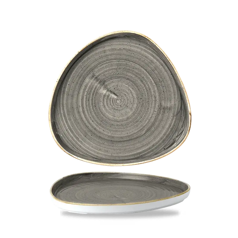 Stonecast Grey Triangle Walled Chefs Plate 26cm 6/box