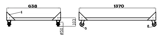 Support pour saladette 3 portes — Combisteel 7003.0515