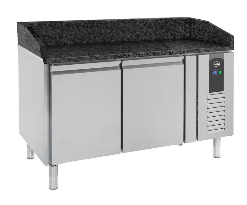 Table de préparation pizza 2 portes granit noir — Combisteel 7950.0050