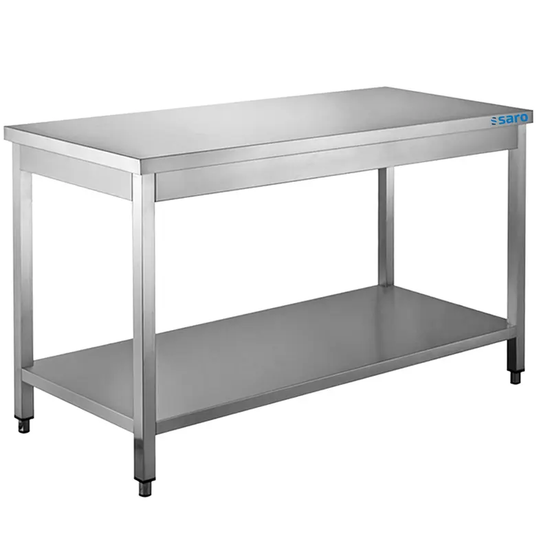 Table en acier inoxydable SARO, avec plateau inférieur - L 700 x P 600 mm - 600-1105