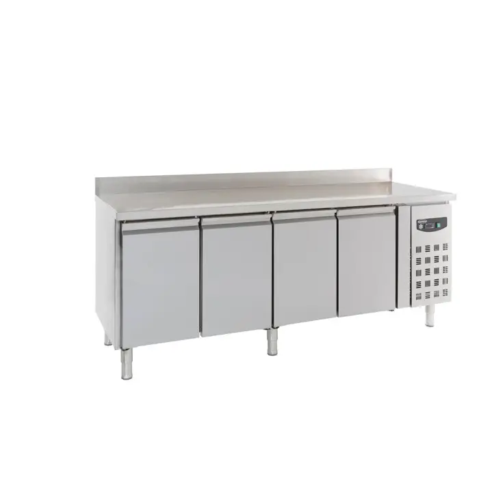 Table réfrigérée bord relevé 4 portes profondeur 700
