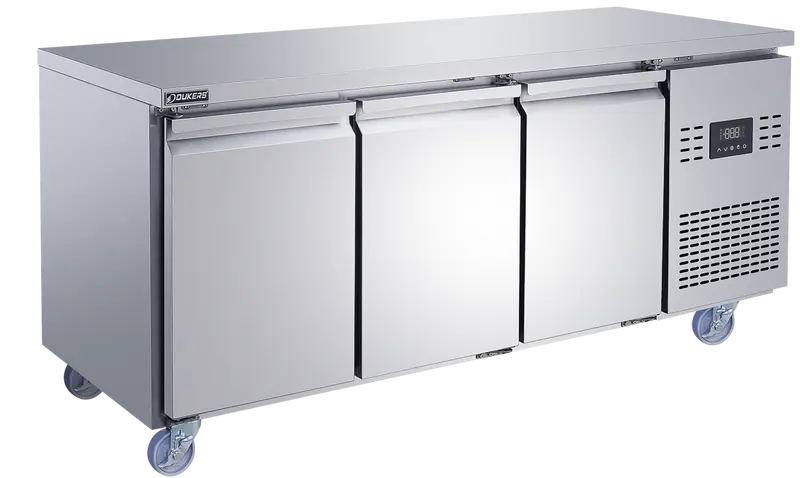 Table réfrigérée positive Dukers T18-7R-L3 – 403 L – 3 portes