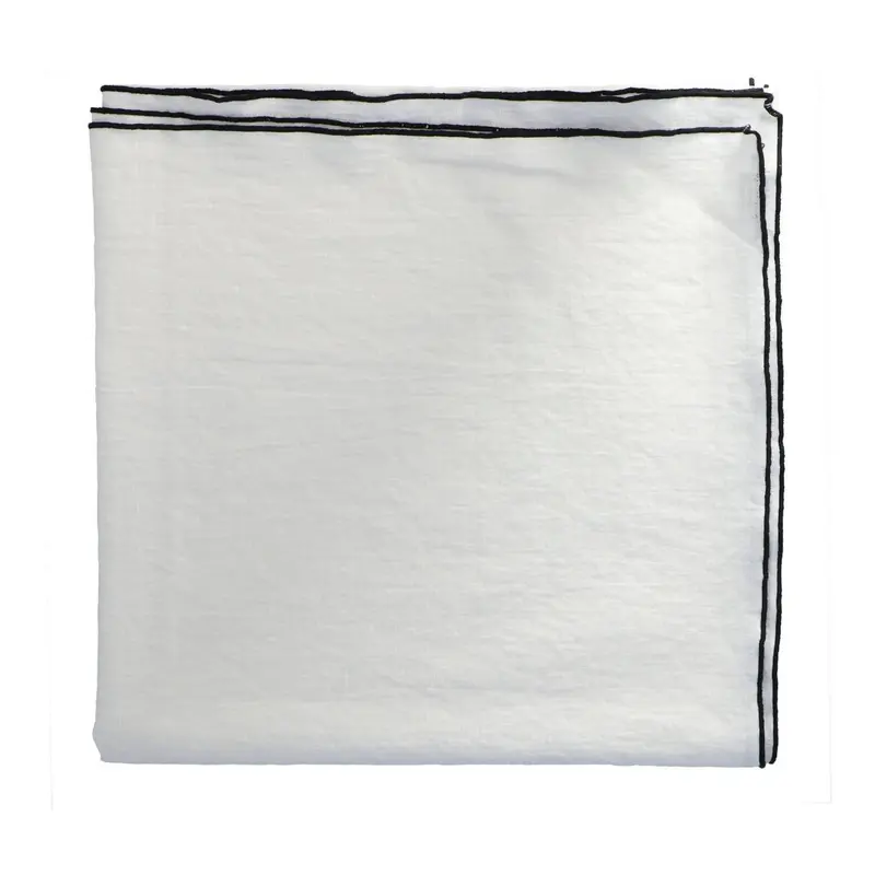 Tafelkleed Bourdon Canvas Mimi - Blanc & Bourdon Noir 170x350cm
