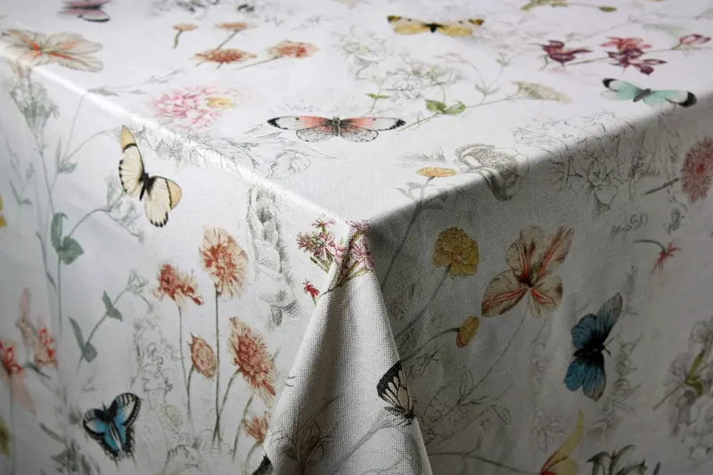 Tafelkleed - Vlinders - 80% Katoen - 20% Polyester - 180 cm x 140 cm