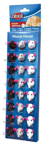 TRIXIE PLUCHE MUIZEN ASSORTI 5 CM 24 ST