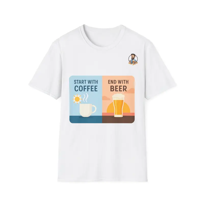 Unisex Softstyle T-Shirt - Start With Coffee End With Beer