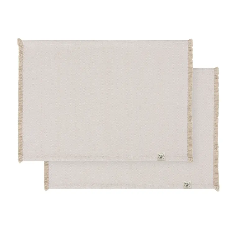 Walra Placemat 2st. 35x48cm 'Sweet Raffle' Wit/Zand