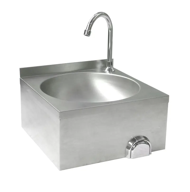 Wasbakmet kniebediening rvs 1/box
